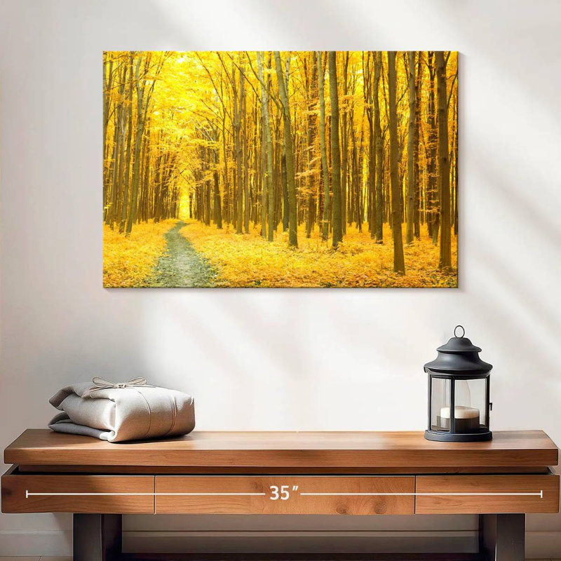 Promenade Harnek dans la forêt d'automne, H 16 po x l 24 po
