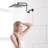 Matte Black 12" Shower Head With Adjustable Arm And Stainless Steel Durability Extension - Soothing