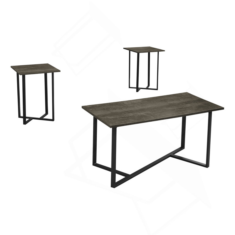 Ensemble de table, ensemble de 3 pièces, bout, salon, contemporain, moderne