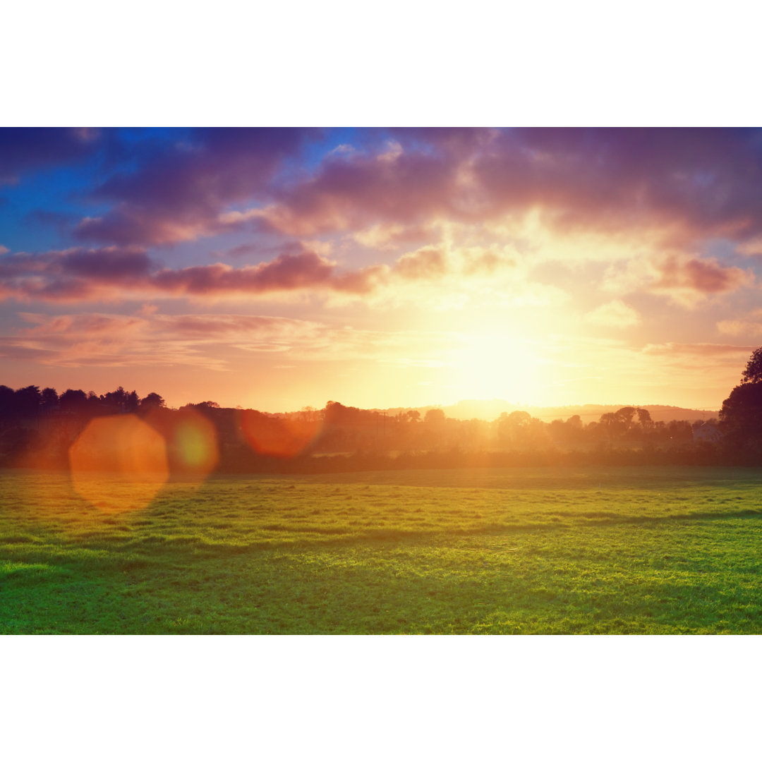 Countryside At Sunset von Mammuth - Leinwandbild