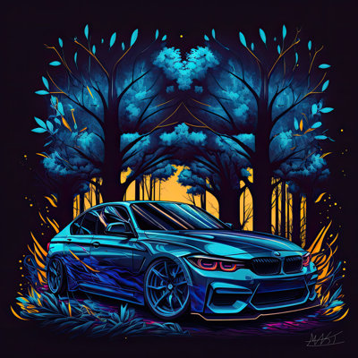 Surreal BMW 3 Series AMG III by Maki - Unframed Print on Canvas