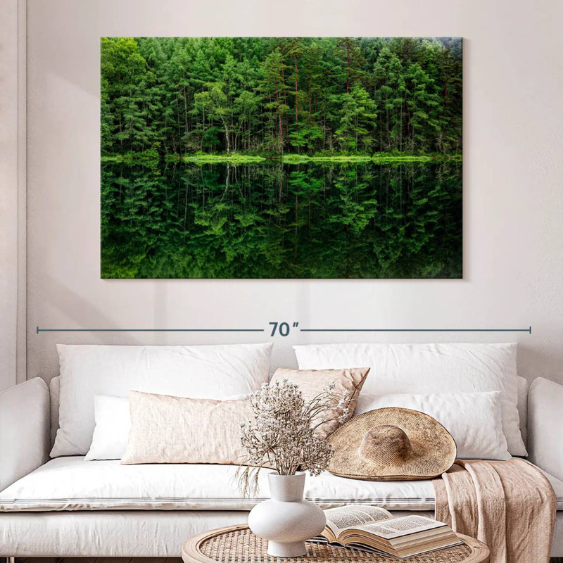 Harnek Green Forest Reflection, 34" H x 51" W