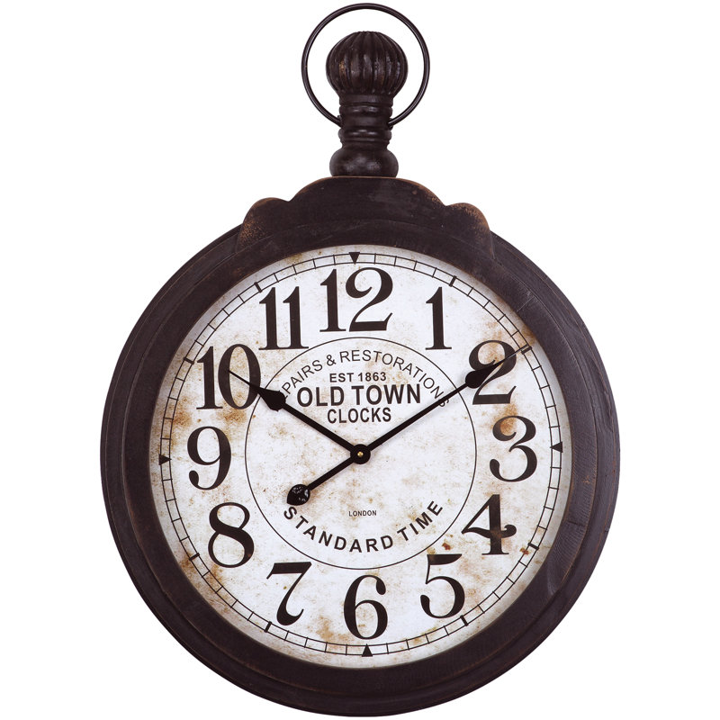 Horloge murale 23,6 po Maness, Brun foncé