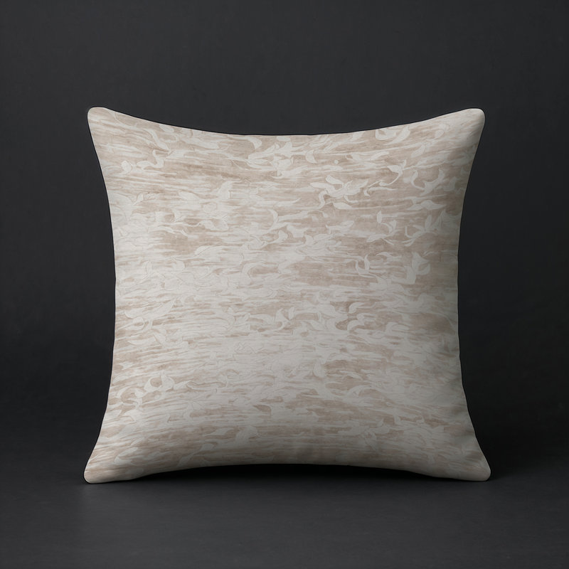 Coussin décoratif intérieur et extérieur Modern, Beige abstrait 10, Carré 20 po