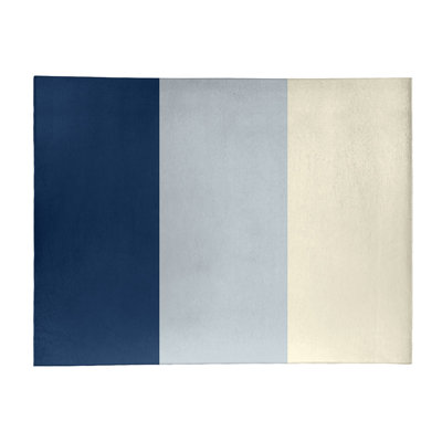 Tapis à rayures bleu marine/argenté métallique/crème Seattle