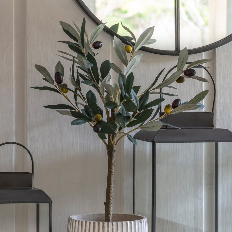 Faux Olive Tree Tree in Pot, 60cm H x 22cm W x 22cm D