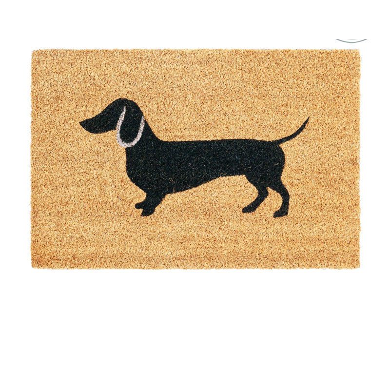 Nicola Spring - Coir Door Mats - Sausage Dog, 40cm W x 60cm L