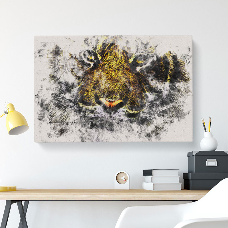 Tiger Vol.2 Watercolour - Wrapped Canvas, 60cm H x 91cm W x 3cm D
