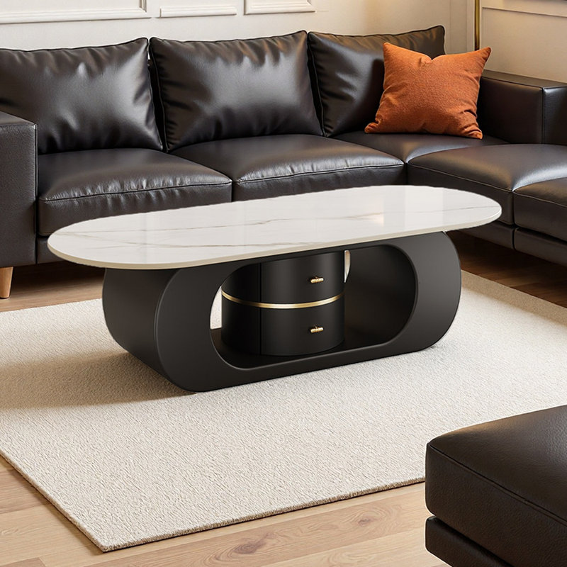 Table basse à 2 tiroirs Modern Slate Home, H 16,53 po x L 51,18 po x l 27,55 po