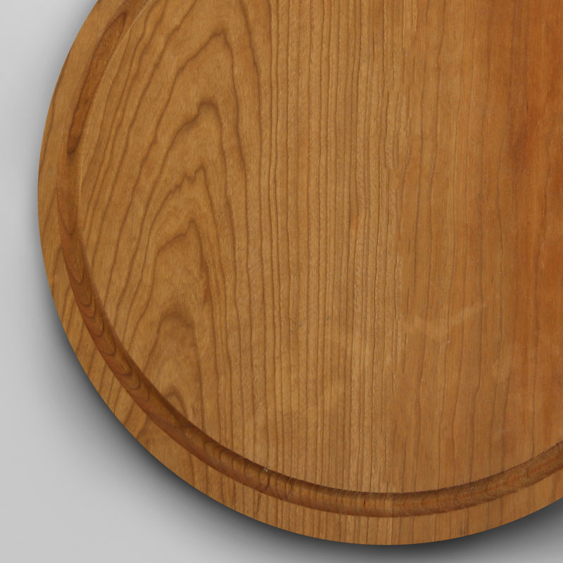 Natural Cherry Round Cutting Board with Juice Groove