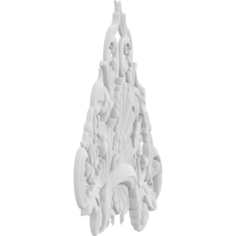 Rosette Delphos, H 7 po x l 3,5 po x P 0,63 po