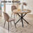 5-Piece Modern Round Dining Set, 39.4" Table With 4 Boucle Dining Chairs-1877986224-1877986227