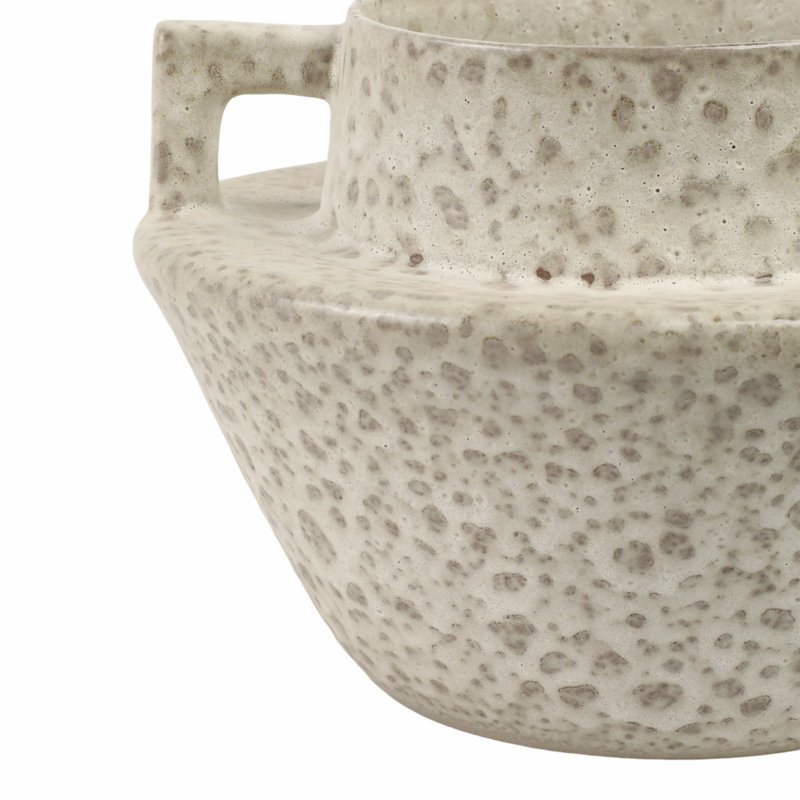 Textured Terracotta Decorative Vase with Dual Handles Modern Accent for Floral Arrangements