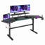 Bureau de jeu avec tablettes et porte-accessoires, noir-1194904650