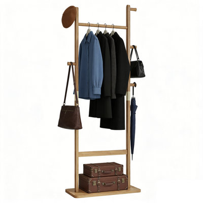 Portemanteau robuste en bois massif, support de support autoportant écologique pour le salon de la chambre d'entrée