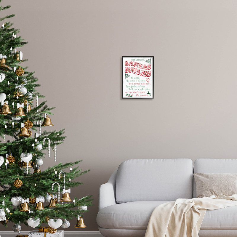 Règlement officiel du Père Noël à 286, Giclée encadrée noir minuit, H 14 po x l 11 po x P 1,5 po