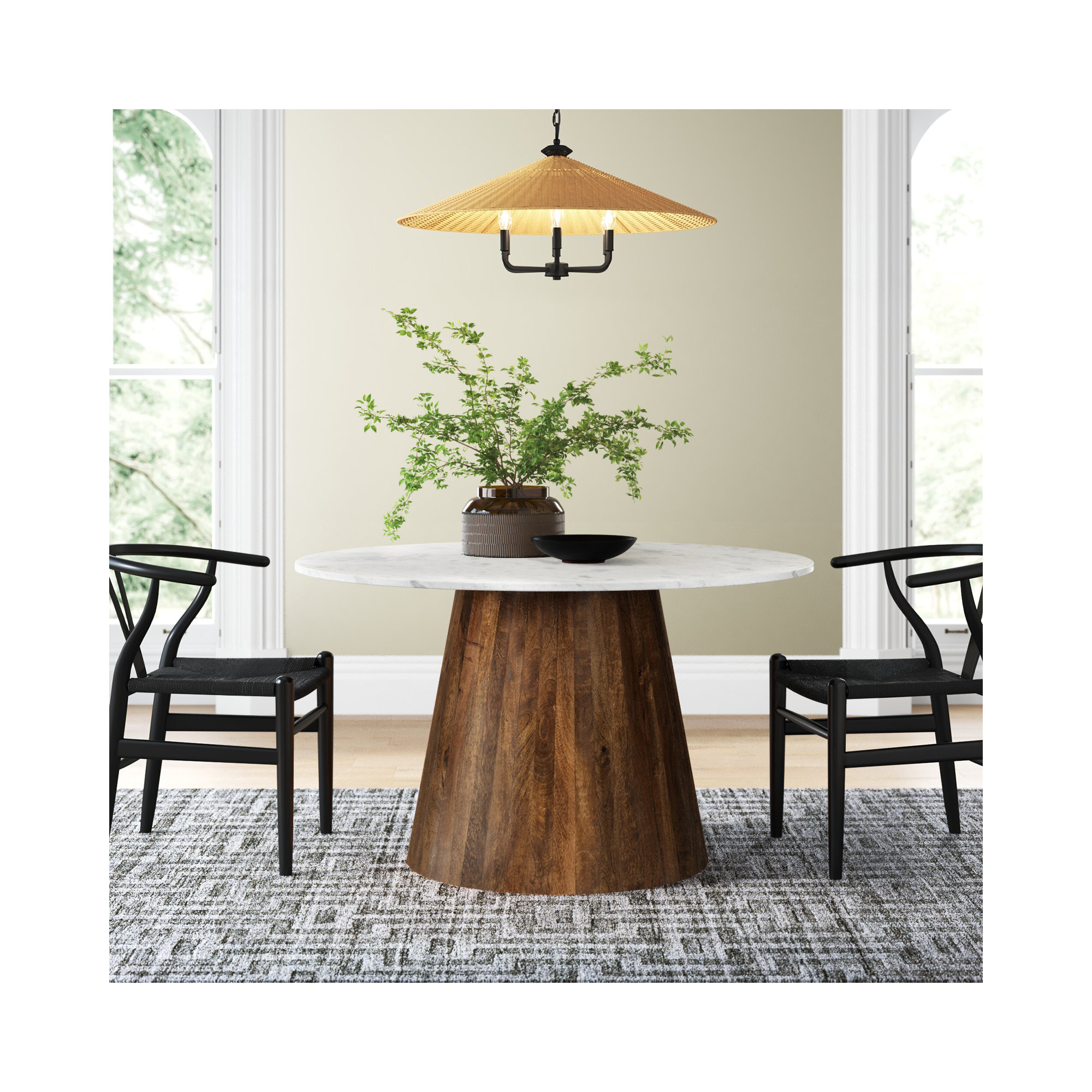 Tamia 48" Round Marble Dining Table