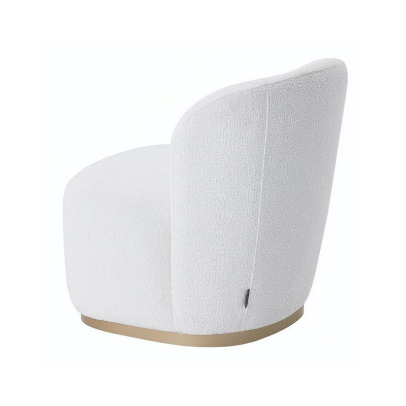 Tera Side Chair, Plush Snow 100% Polyester, Champagne