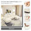 Spacieux en forme de U avec repose-pieds, revêtement en velours côtelé, coussins moelleux pour le salon, appartement, bureau, 4 et 2, tissu beige rembourré confortable, espace de travail confortable à assise profonde,-1373359712