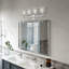 4 Light Polished Chrome Large Vanity Sconce With Mouth Blown Clear Glass-1877100359-1877100358