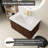 30" Striped Floating Bathroom Vanity With White Ceramic Sink-2071440278