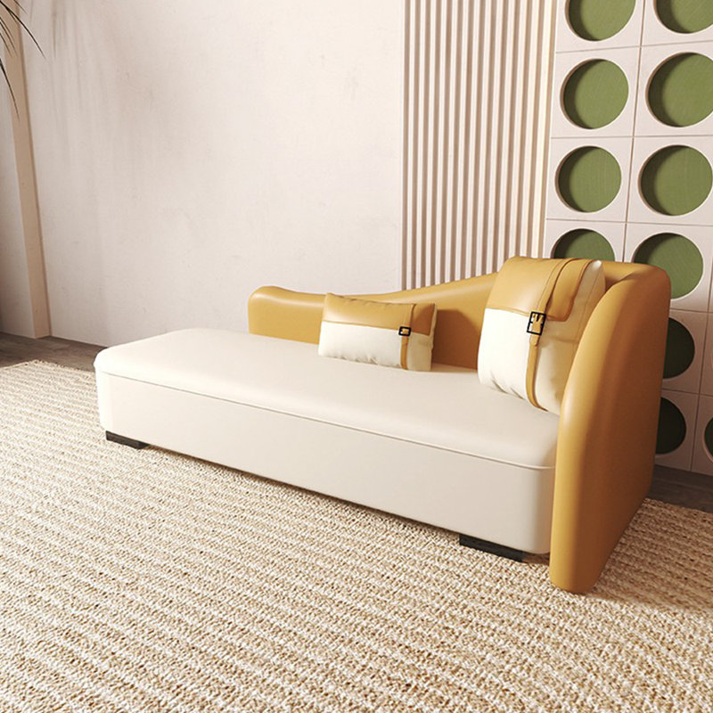 Chaise longue rembourrée Comfort, Brun / beige, Accoudoir à droite (vu de face)