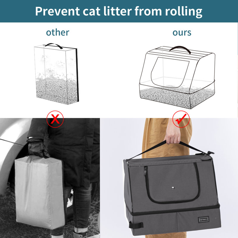 Emarosa Polyester Enclosed Litter Box, Grey