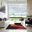 Tapis noir/rouge/orange tissé à la machine-1830644776