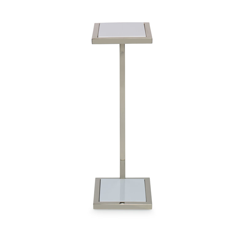 Grand Tour Stone End Table, White/Champagne