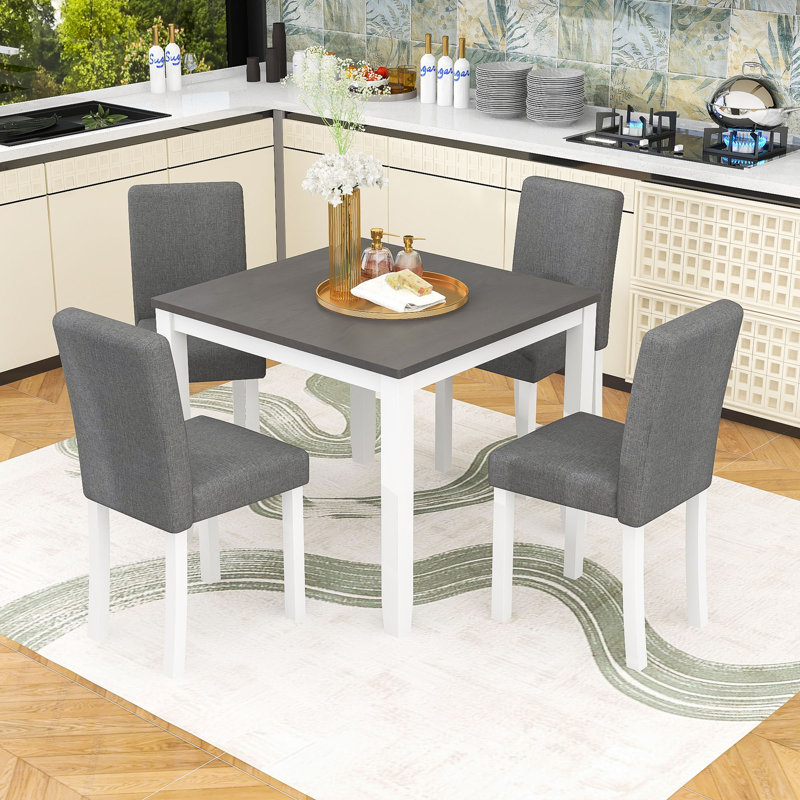 5-Piece Dining Table Set with 4 Chairs