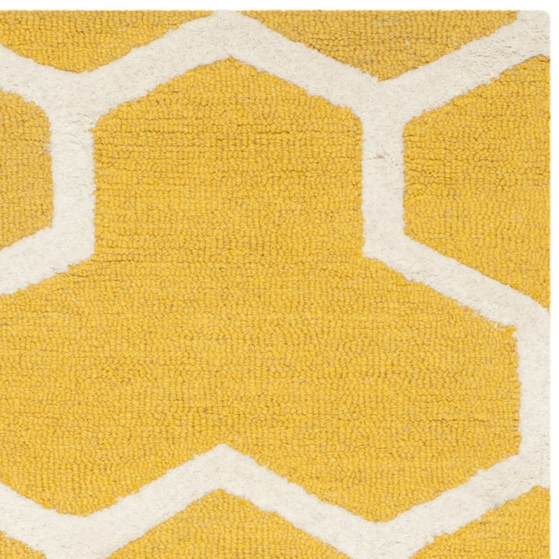Sanyla Wool Geometric Indoor Rug, Round 6'