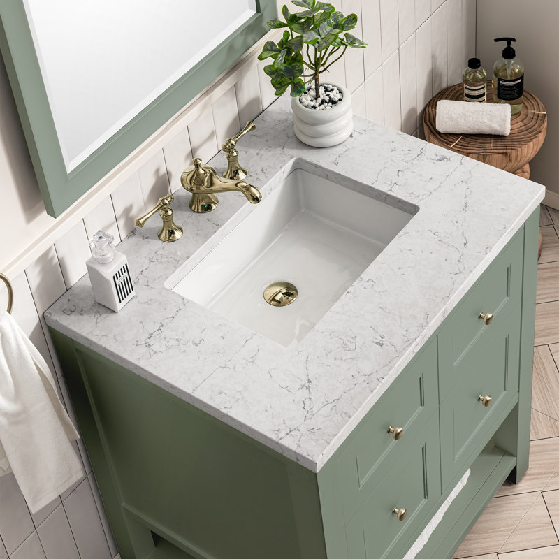 Breckenridge 30'' W Single Vanity, Charcoal Soapstone, Smokey Celadon, 8" Widespread