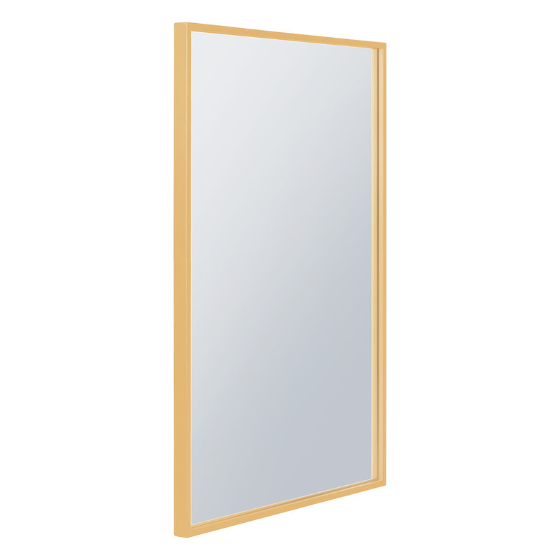 Miroir mural de salle de bain doré avec cadre rectangulaire en métal, Horizontale, 36 po x 24 po