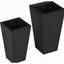 Ensemble de pots à fleurs noirs Modern Modern, oxyde de magnésium durable pour patio et porche