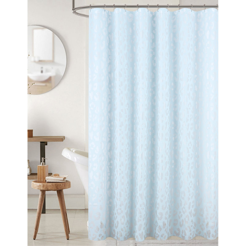Rideau de douche imperméable Leopard Peva, Bleu