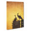 Silhouette Of Two Peacocks In Abstract - Wrapped Canvas-55318245