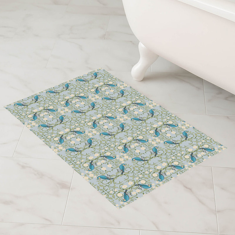 Tapis de bain Myah, Bleu, Rectangle - 24" L x 17" W