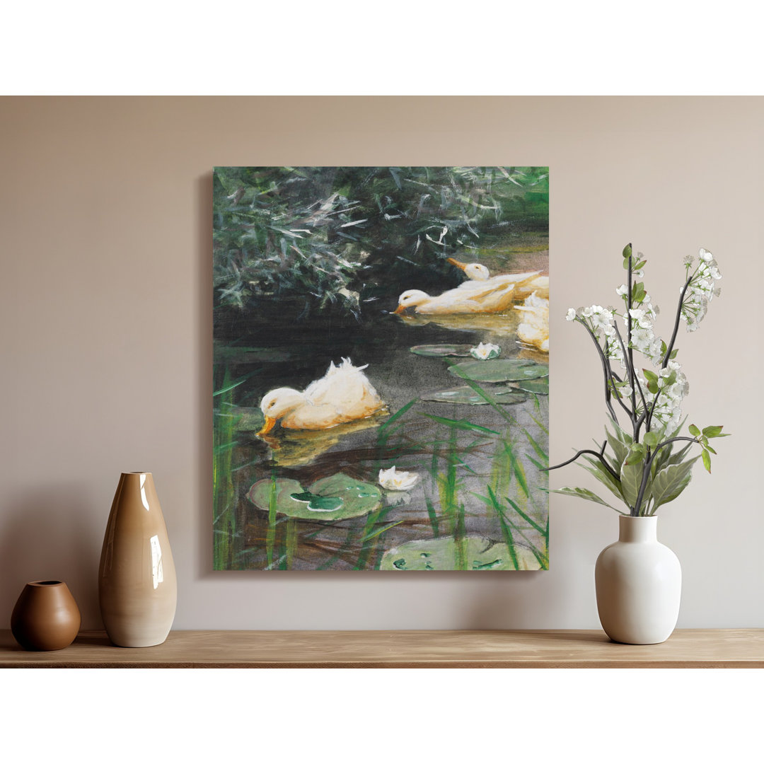 Duck Pond Canvas Wall Art, Gallery Wrapped Canvas Print, Waterfowl Artwork, Modern Home Decor, Ready to Hang, Archival Quality, Nature