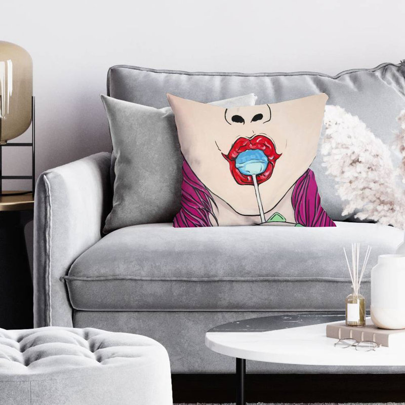 Lollipop - 16"x16" Throw pillow cover - Poly twill - Print on demand, 16"H x 16"W