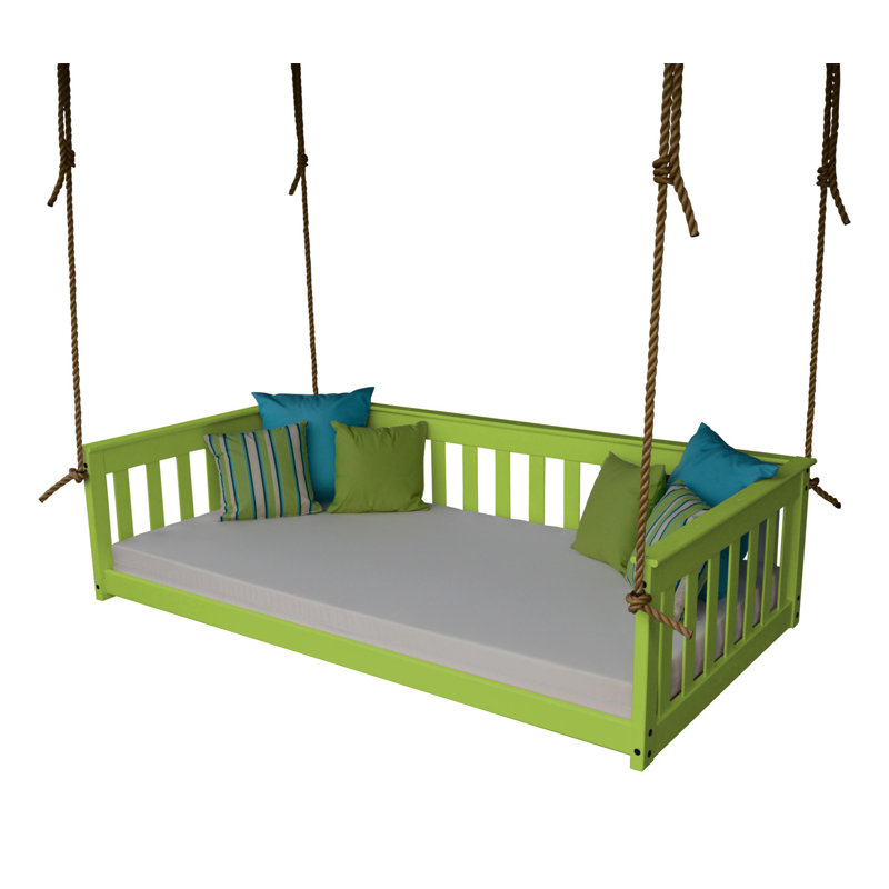 Lit de jour suspendu Carol Mission, Vert lime, Simple