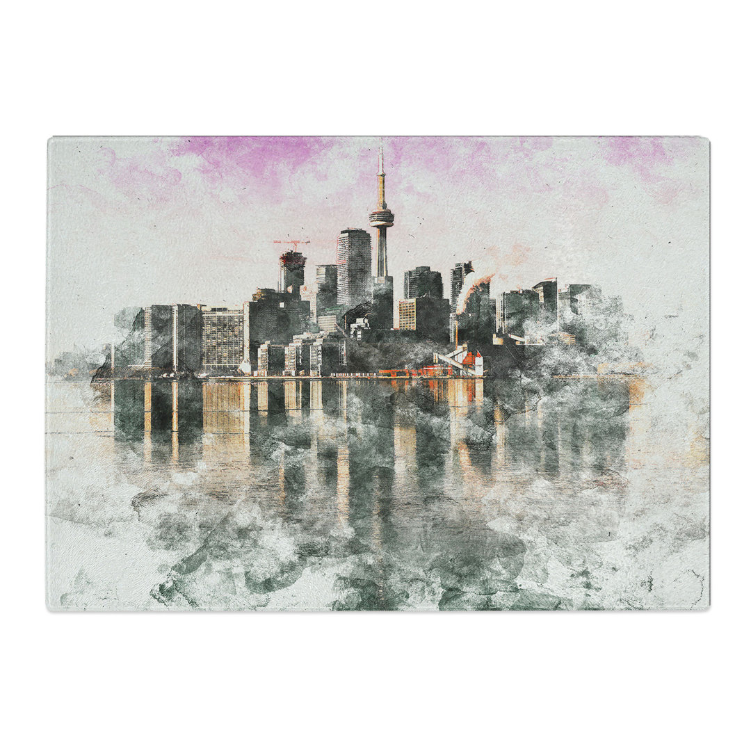 Tempered Glass Skyline of Toronto in Canada Chopping Board
