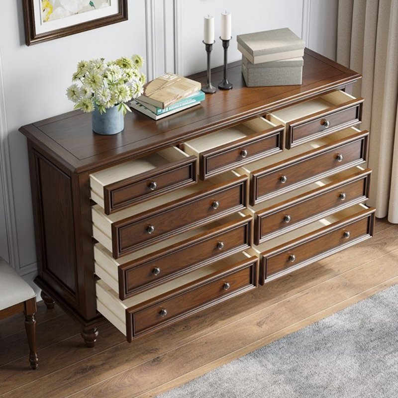Commode d'appoint en bois massif style rétro