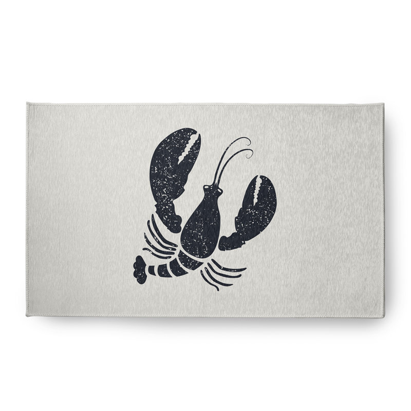 Tapis bleu requin à tissage plat Nautical Nights, Rectangle 1 pi 6 po x 2 pi 6 po