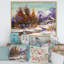 Petite rivière dans un paysage d'hiver - Peinture sur toile-67444222-67444227