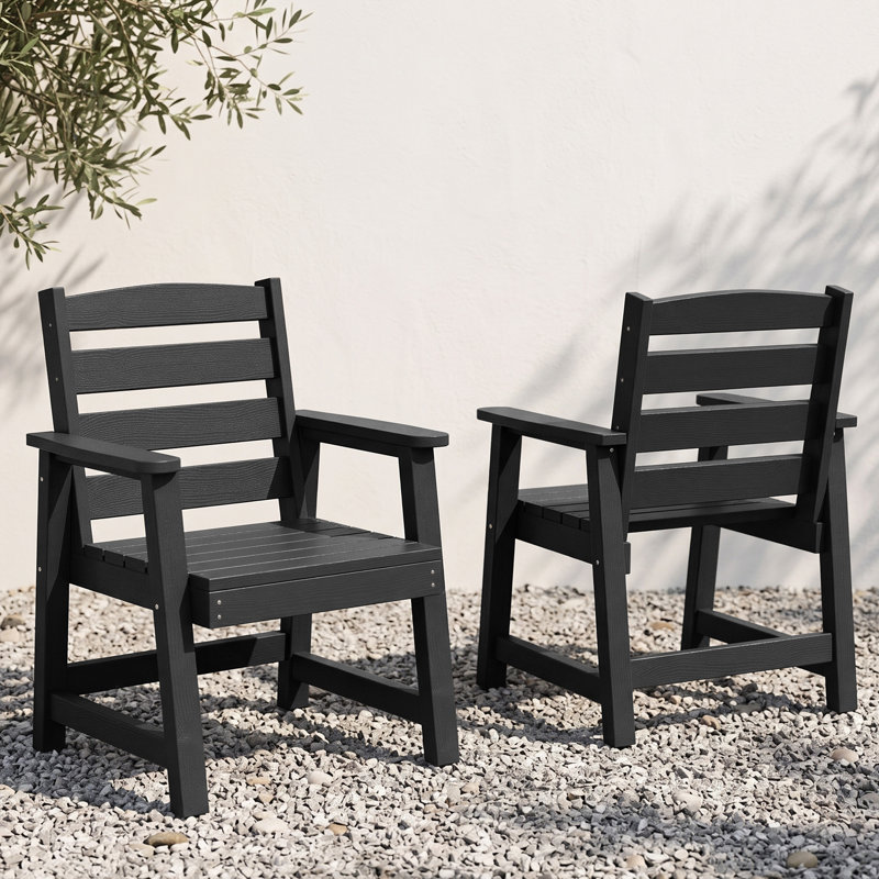 Fauteuils de salle à manger de patio, Noir