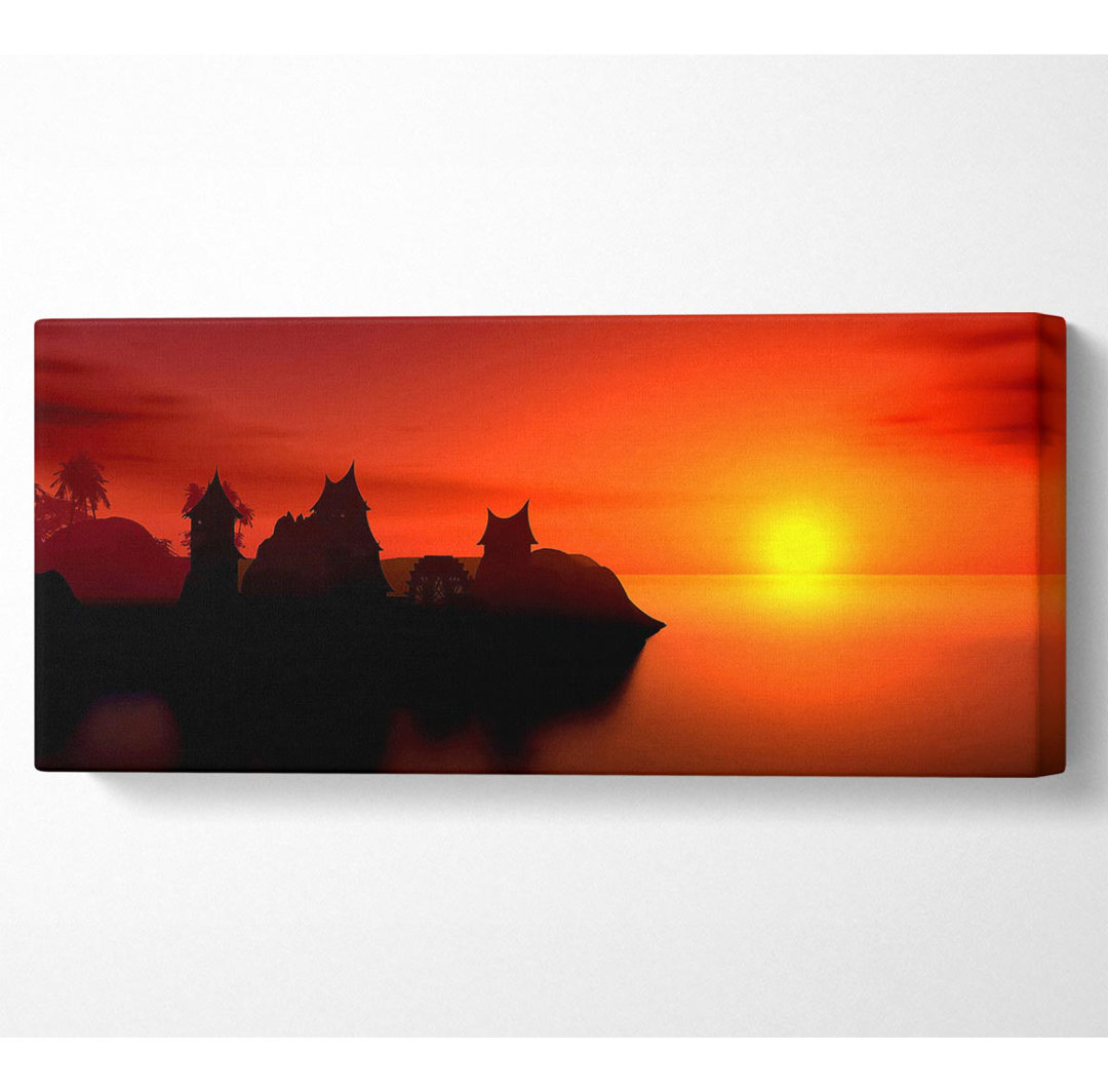 Sunset Village By The Sea - Kunstdrucke auf Leinwand - Wrapped Canvas