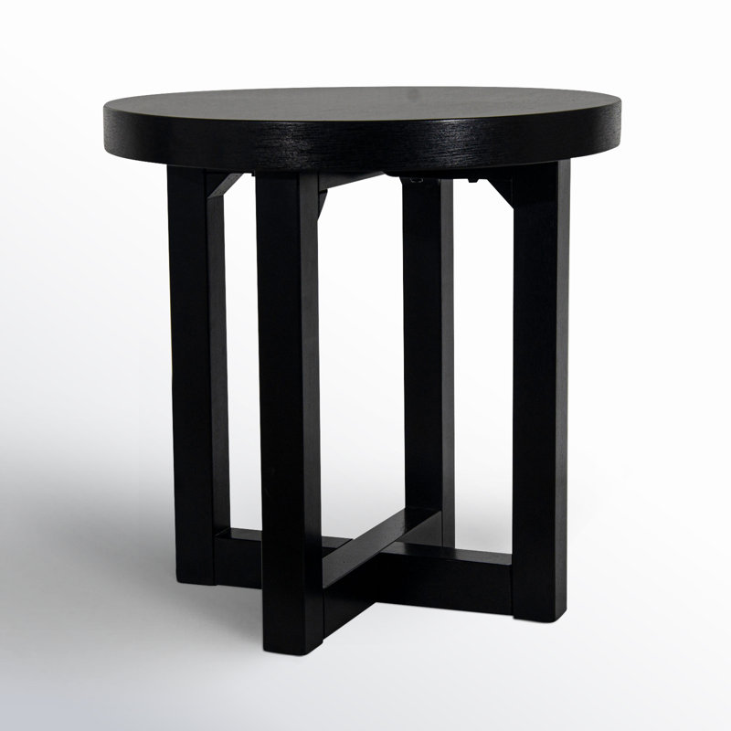 Table de bout ronde 22 po Adelia, Noir, noir, noir, noir