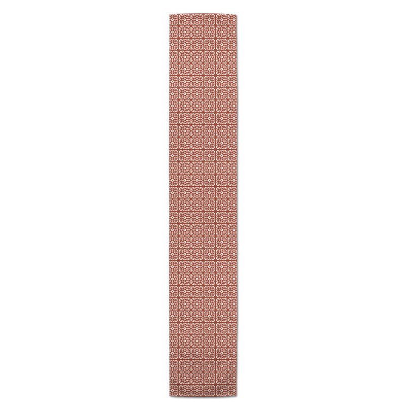 Artis Geometric Table Runner, 72" L x 16" W, Rust