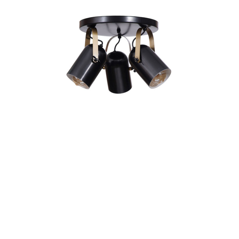 Élégant lustre noir et doré, structure en métal, 11 x 6,7 pouces | Hauteur totale: 9,8 pouces, plaque de base: 11,8 x 1,2 pouces | 3 x douilles E27 (40 W maximum, ampoule non incluse) | Éclairage élégant pour le salon, la salle à manger et les entrées