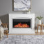 Built-in Electric Fireplace Mantel with Multi-Color Flames